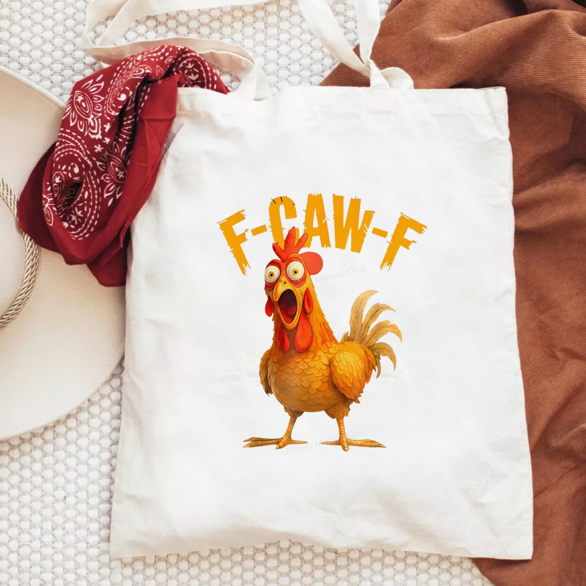Funny Graphic Transfer F-Caw-F Screaming Chicken Cartoon Design for T Shirts Hoodies and Gifts - 6