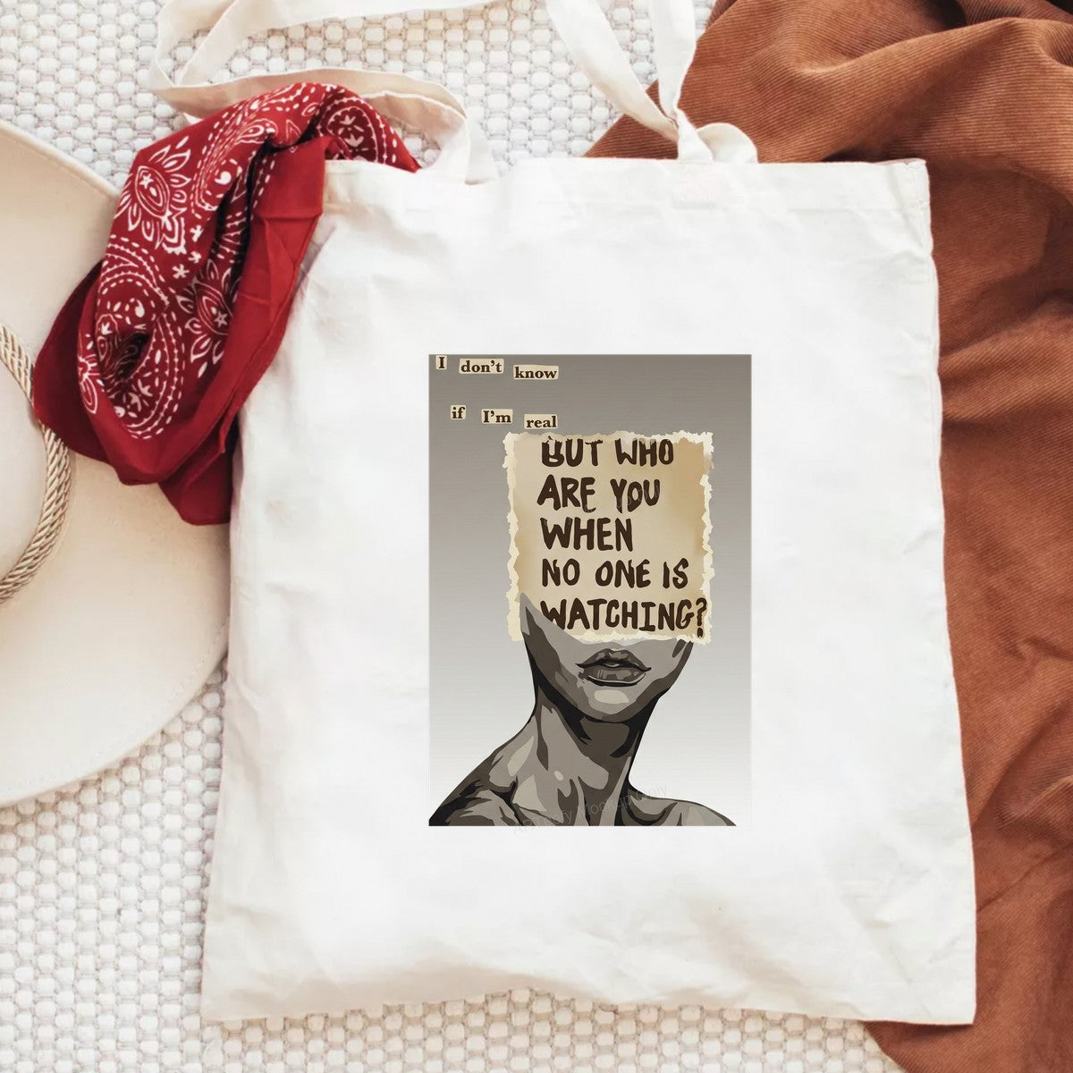 DTF Transfer Who Are You When No One Is Watching Quote Abstract Face Graphic for T Shirts Hoodies and Tote Bags - 6