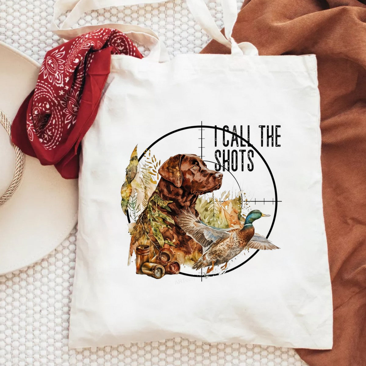 DTF Heat Transfer I Call The Shots Hunting Dog and Duck Watercolor Graphic for T Shirts Hoodies and Hunting Apparel - 6