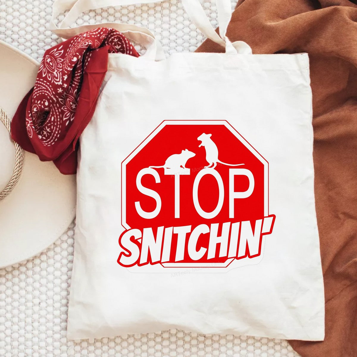 Funny Graphic Transfer Stop Snitchin Quote with Rats Stop Sign Design for T Shirts Hoodies and Tote Bags - 6
