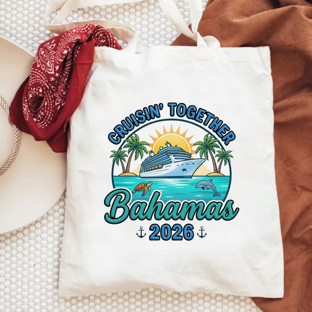 DTF Transfer Cruisin’ Together Bahamas 2026 Cruise Ship Graphic for T Shirts Hoodies and Family Vacation Shirts - 6