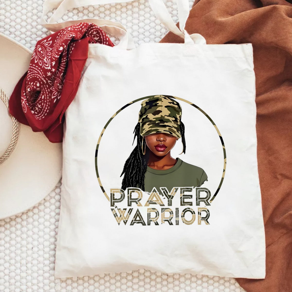 Christian Heat Transfer Prayer Warrior Camouflage Woman Graphic for T Shirts Hoodies and Tote Bags - 6