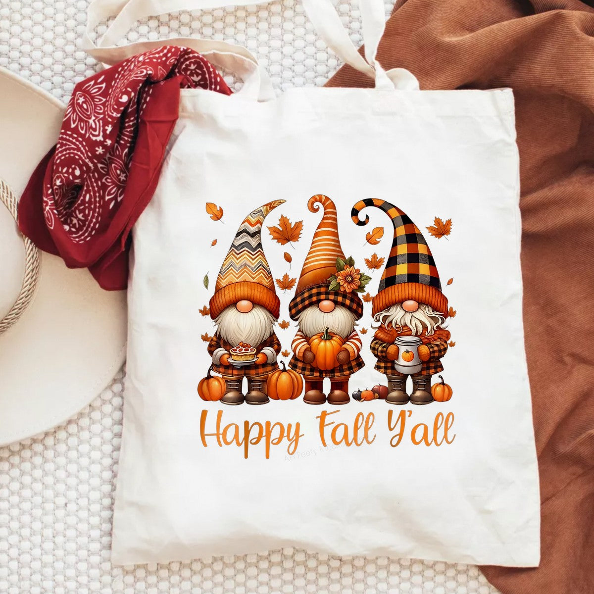 DTF Heat Transfer Happy Fall Y’all Autumn Gnomes Pumpkin Graphic for T Shirts Hoodies and Tote Bags - 6