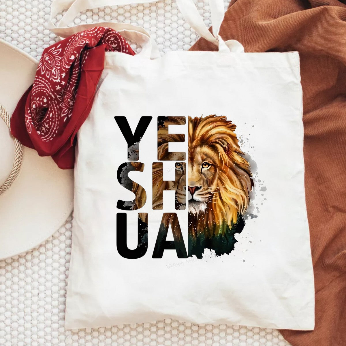 Christian Heat Transfer Yeshua Lion of Judah Watercolor Graphic for T Shirts Hoodies and Christian Apparel - 6