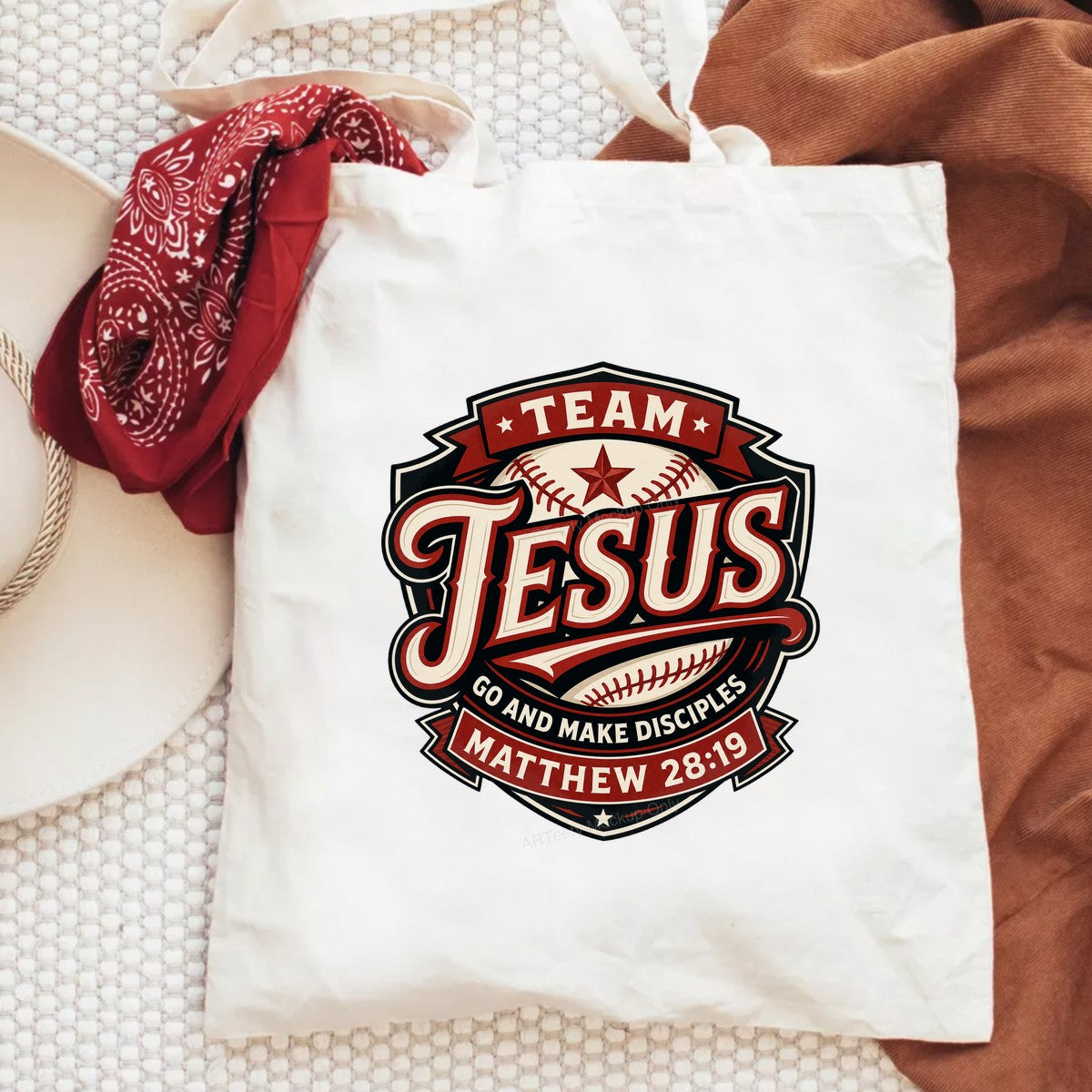 Christian Heat Transfer Team Jesus Baseball Matthew 28:19 Graphic for T Shirts Hoodies and Game Day Apparel - 6