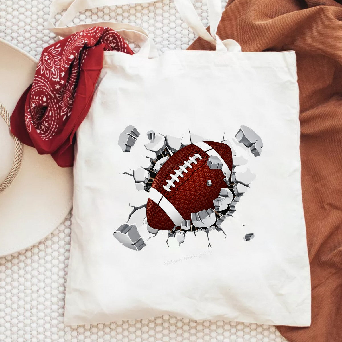 DTF Transfer American Football Breaking Wall 3D Graphic for T Shirts Hoodies and Game Day Apparel - 6
