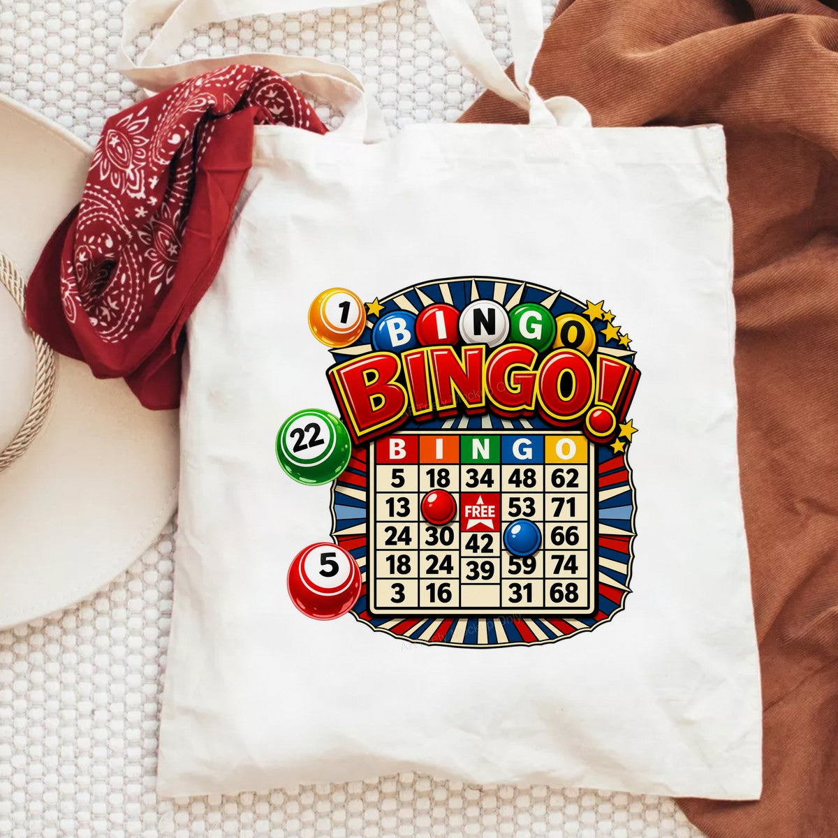 DTF Transfer Bingo Card and Colorful Bingo Balls Graphic for T Shirts Hoodies and Tote Bags - 6