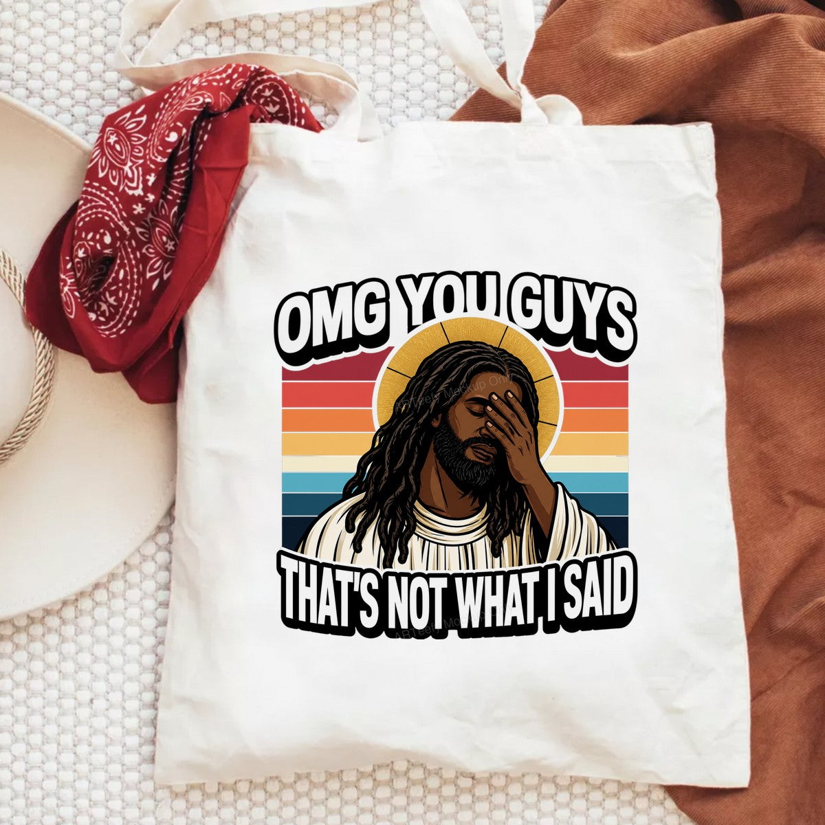 Christian Heat Transfer “OMG You Guys That’s Not What I Said” Retro Sunset Graphic for T Shirts Hoodies and Christian Apparel - 6