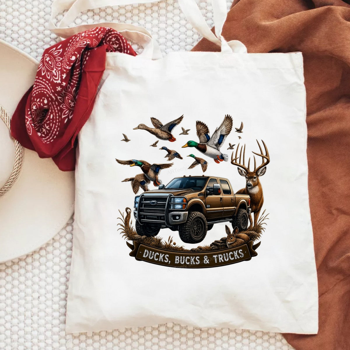 DTF Transfer Ducks Bucks and Trucks Quote with Pickup Deer and Duck Hunting Graphic for T Shirts Hoodies and Gifts - 6