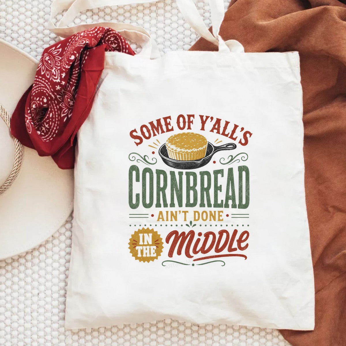 Funny Graphic Transfer Some Of Y’all’s Cornbread Ain’t Done In The Middle Retro Southern Typography for T Shirts Hoodies and Gifts - 6