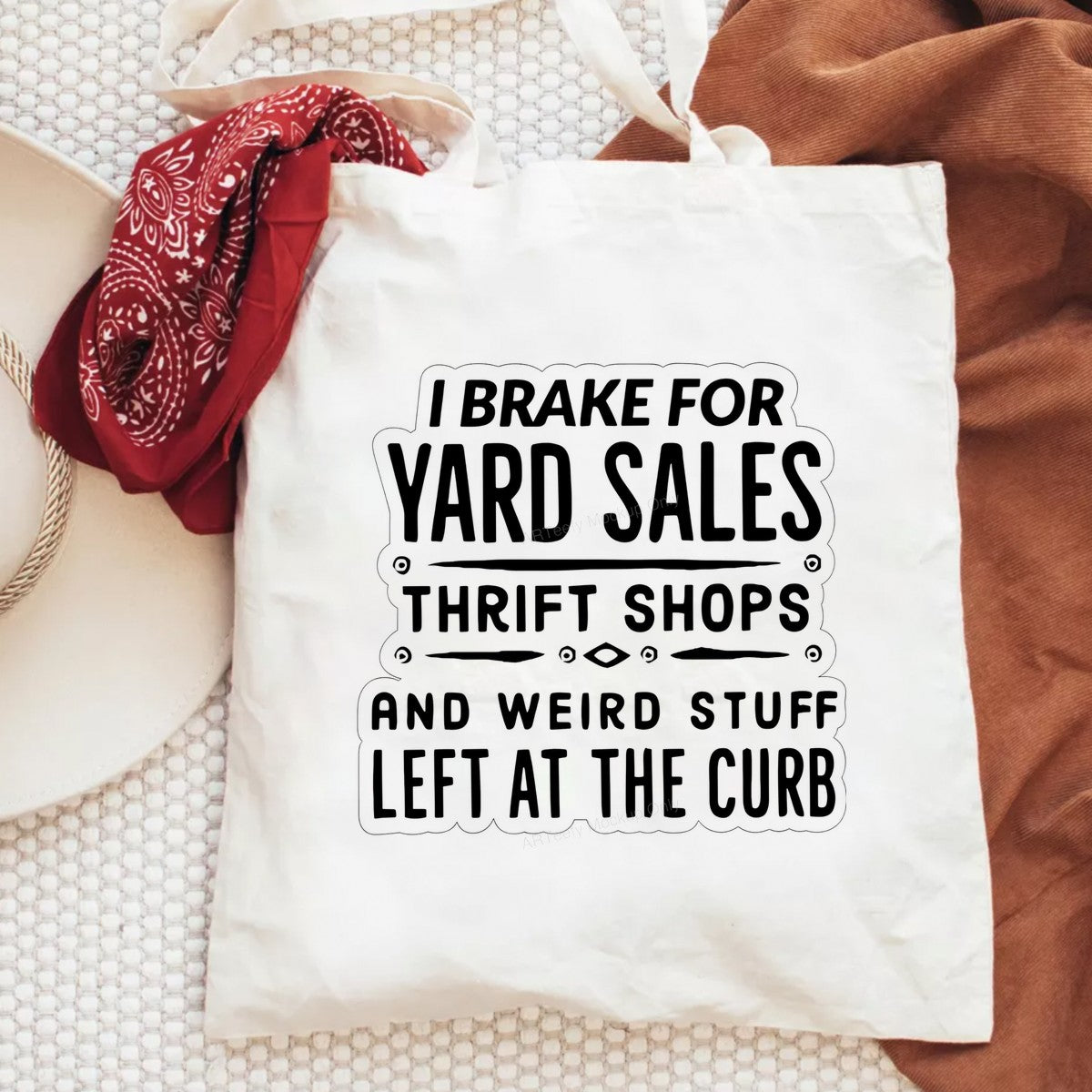 Funny Graphic Transfer I Brake for Yard Sales Thrift Shops Quote Design for T Shirts Hoodies and Tote Bags - 6