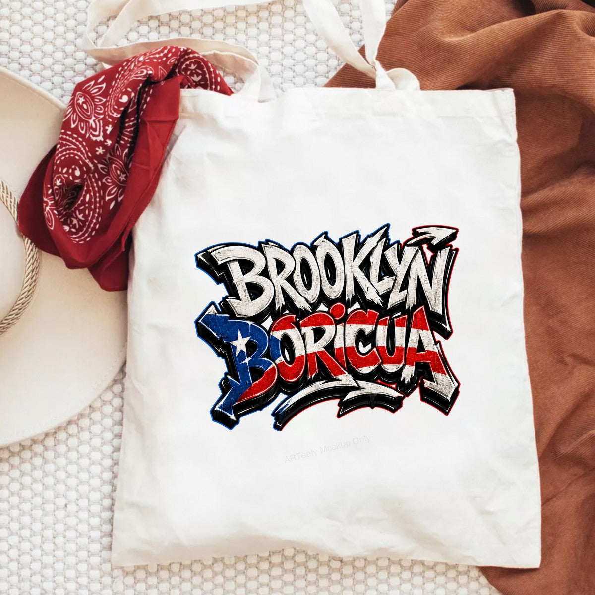 DTF Heat Transfer Brooklyn Boricua Puerto Rican Flag Graffiti Graphic for T Shirts Hoodies and Tote Bags - 6