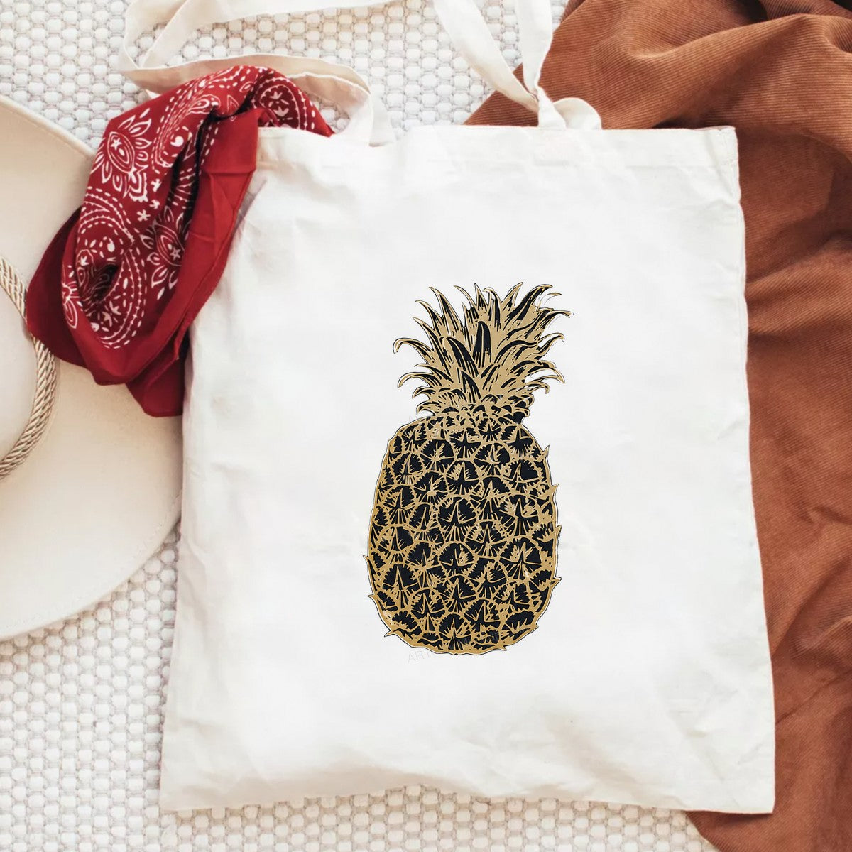 DTF Heat Transfer Tropical Pineapple Line Art Graphic for T Shirts Hoodies and Tote Bags - 6