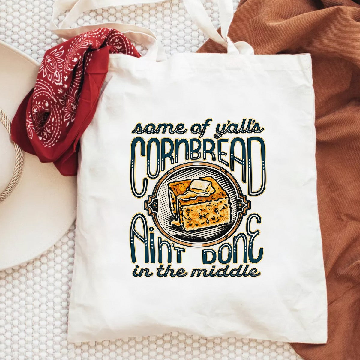 Funny Graphic Transfer Some Of Y’all’s Cornbread Ain’t Done Quote Retro Cornbread Art for T Shirts Hoodies and Aprons - 6