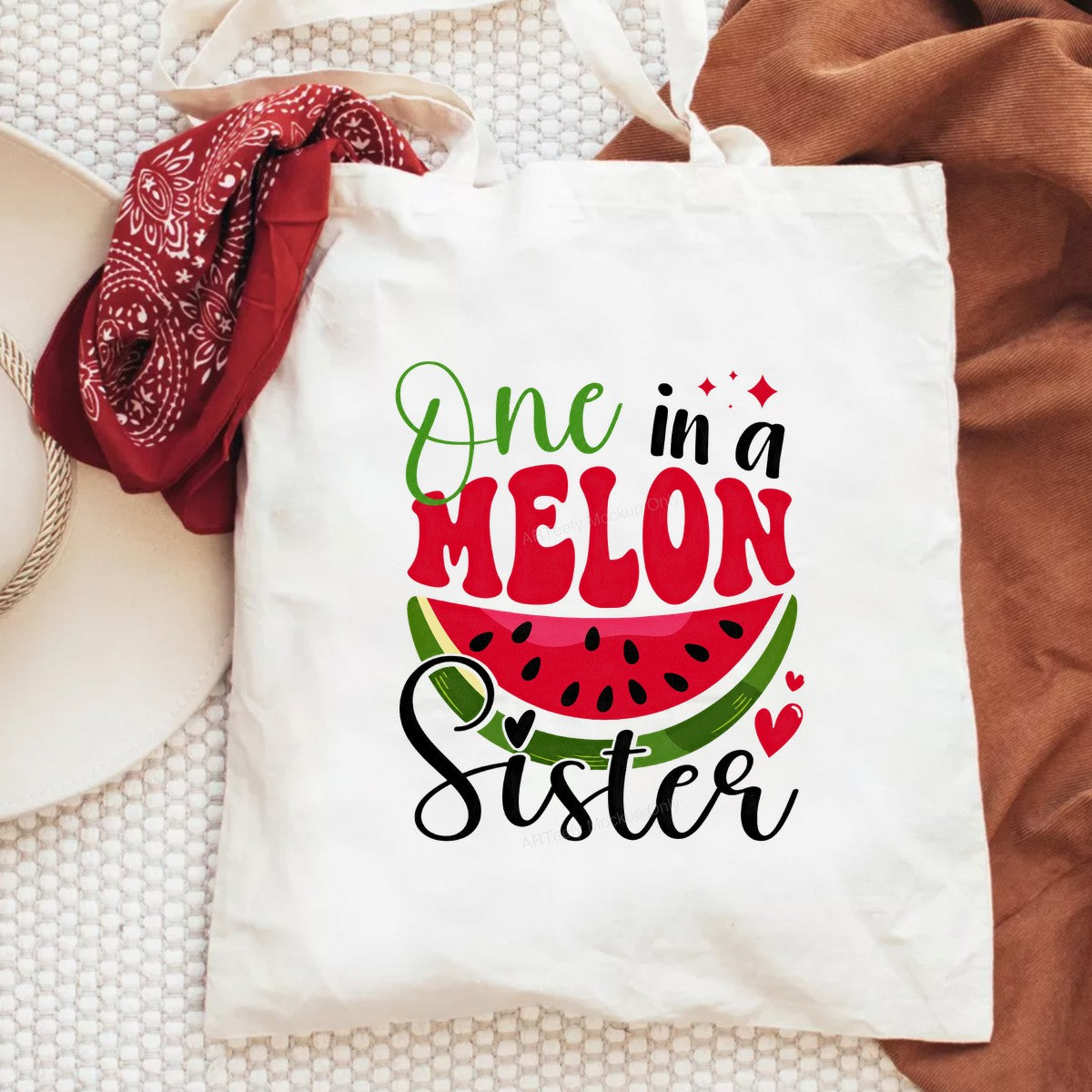 DTF Heat Transfer One in a Melon Sister Watermelon Graphic for T Shirts Hoodies and Gifts - 6