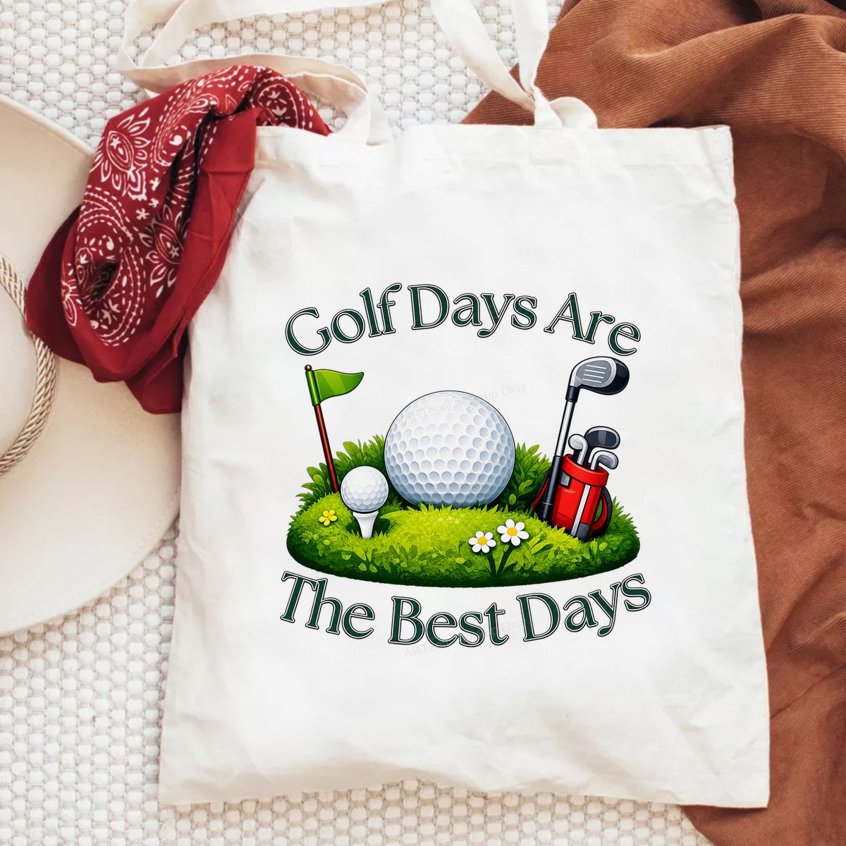 DTF Transfer Golf Days Are The Best Days Quote with Golf Ball and Clubs Graphic for T Shirts Hoodies and Gifts - 6