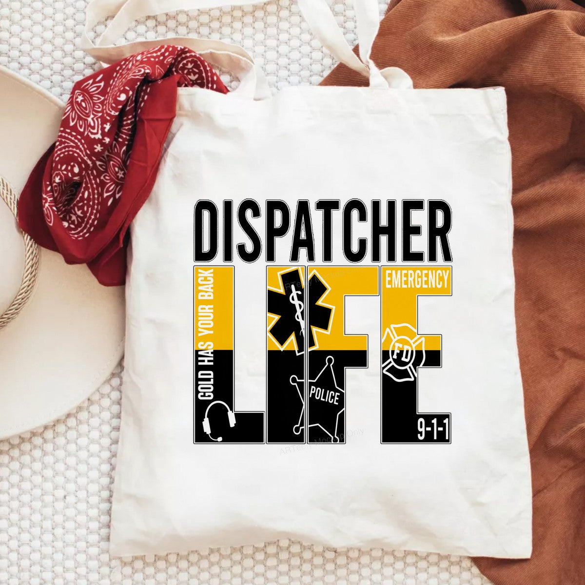 DTF Heat Transfer Dispatcher Life 911 Emergency Services Graphic for T Shirts Hoodies and Work Apparel - 6
