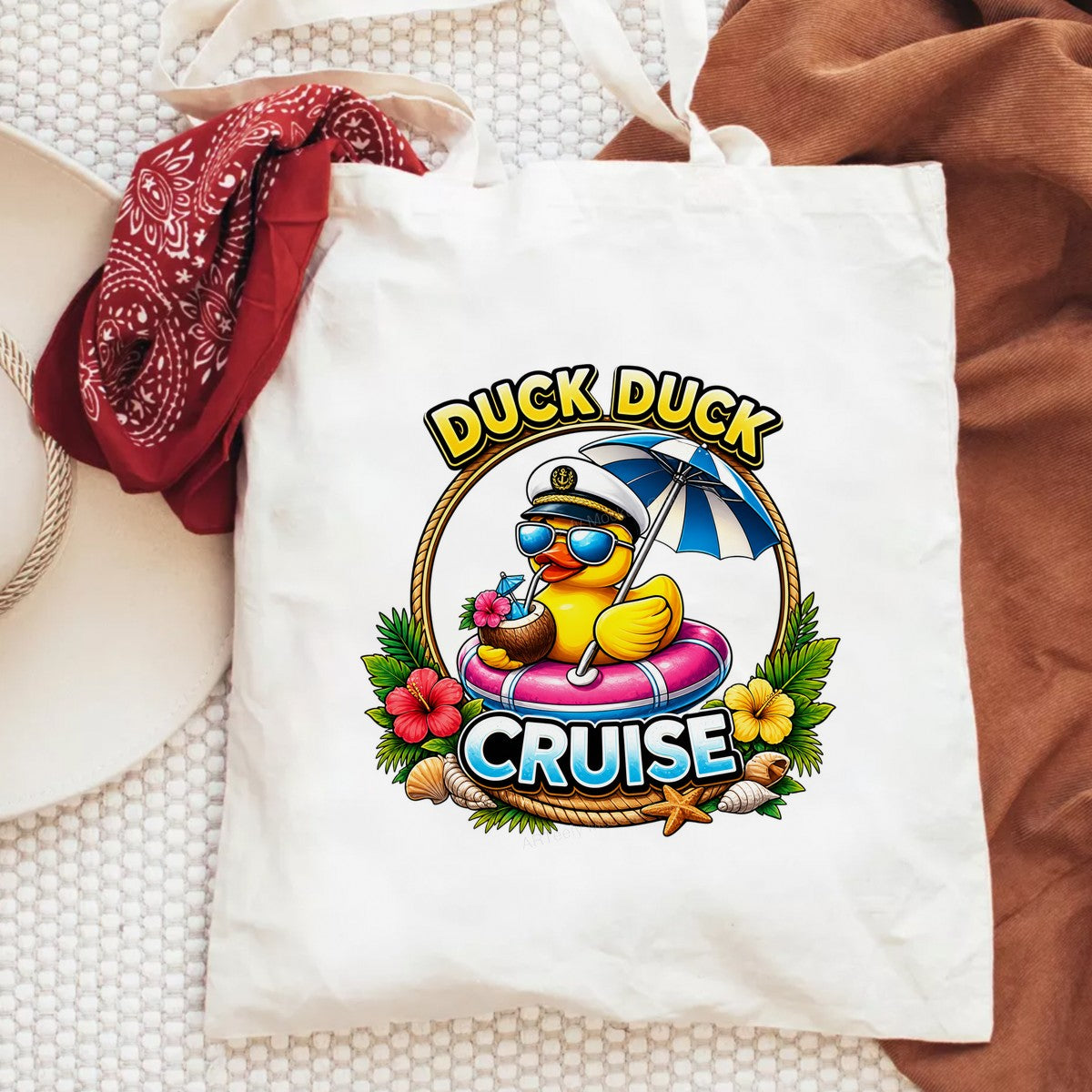 DTF Transfer Duck Duck Cruise Captain Duck Tropical Graphic for Cruise Shirts and Vacation Apparel - 6