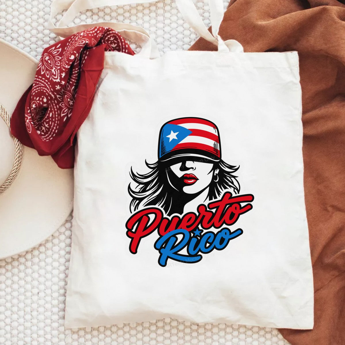 DTF Transfer Puerto Rico Flag Hat Retro Script Graphic for T Shirts Hoodies and Tote Bags - 6