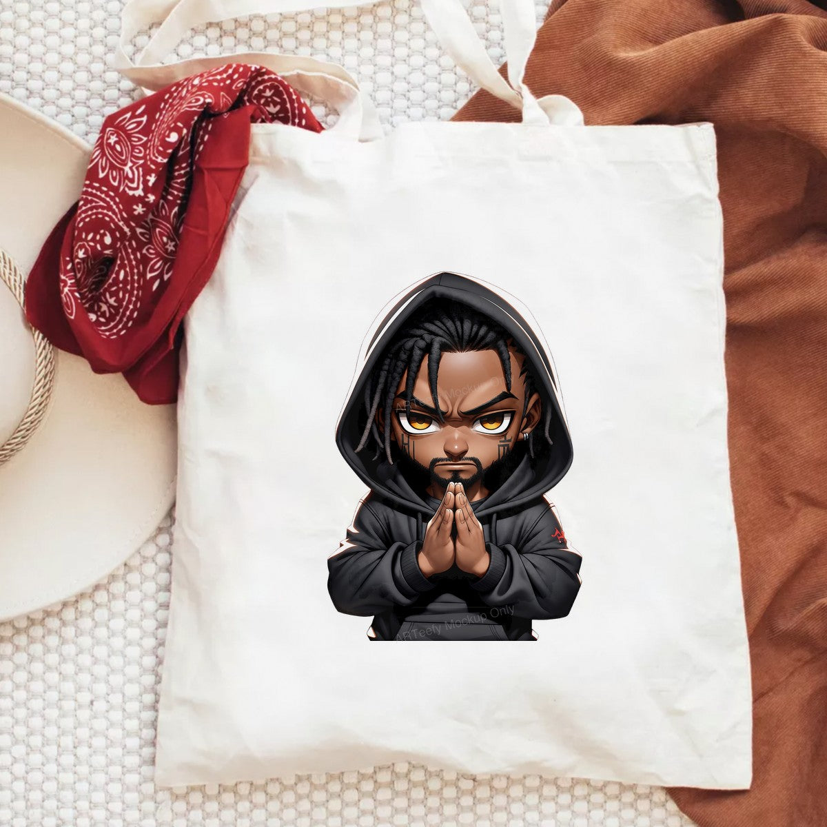 DTF Heat Transfer Praying Boy in Hoodie Graphic Art for T Shirts Hoodies and Casual Wear - 6