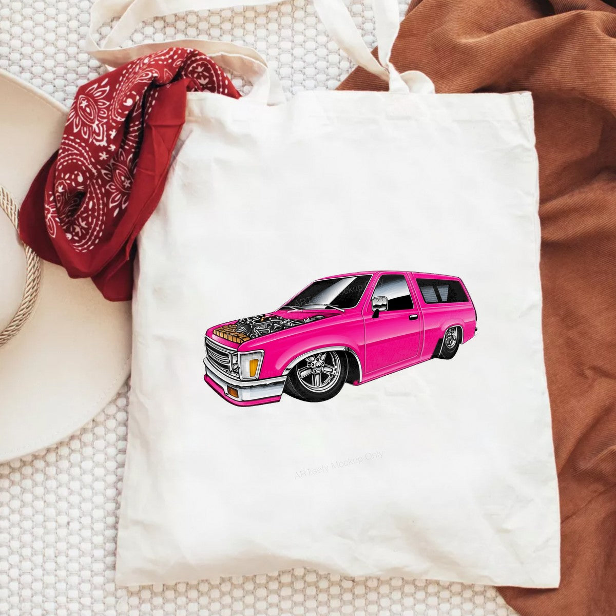 DTF Transfer Hot Pink Lowrider Truck Engine Graphic for T Shirts Hoodies and Car Enthusiast Gifts - 6