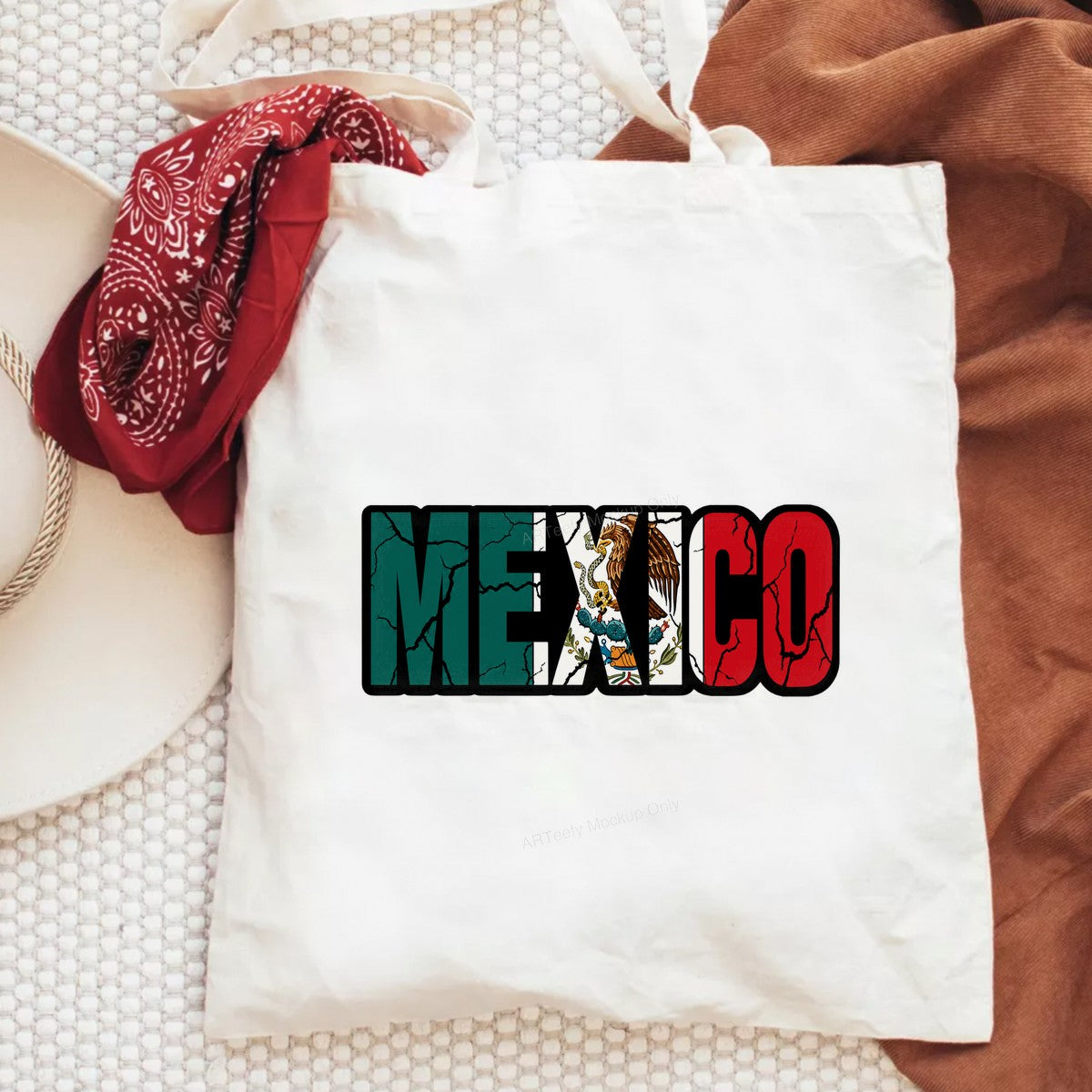 DTF Transfer Mexico Flag Eagle Cracked Lettering Graphic for T Shirts Hoodies and Tote Bags - 6