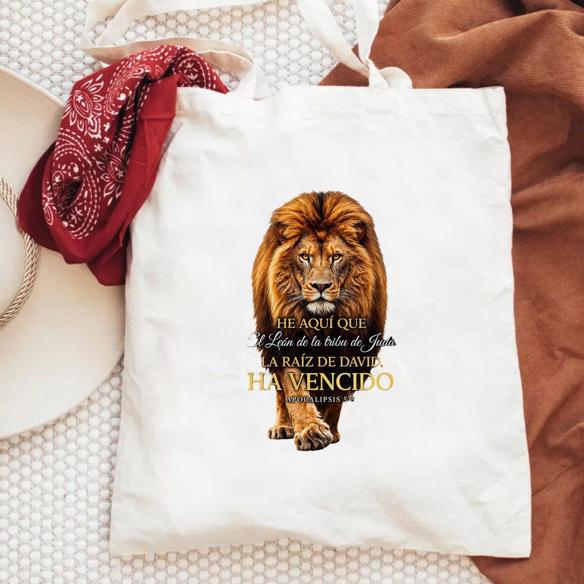 Christian Heat Transfer Lion of Judah Spanish Bible Verse Graphic for T Shirts Hoodies and Christian Apparel - 6