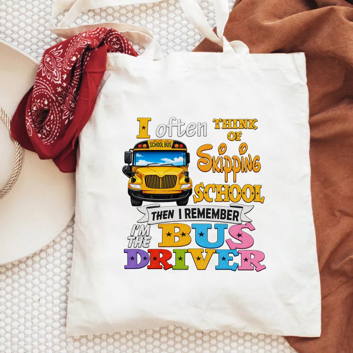 Funny Graphic Transfer Bus Driver Skipping School Quote with Yellow School Bus for T Shirts Hoodies and Gifts - 6