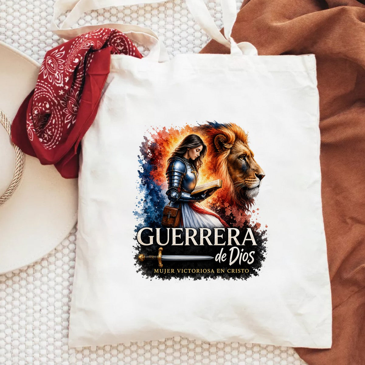Christian Heat Transfer Guerrera de Dios Mujer Victoriosa en Cristo Warrior and Lion Art for T Shirts Hoodies and Christian Apparel - 6