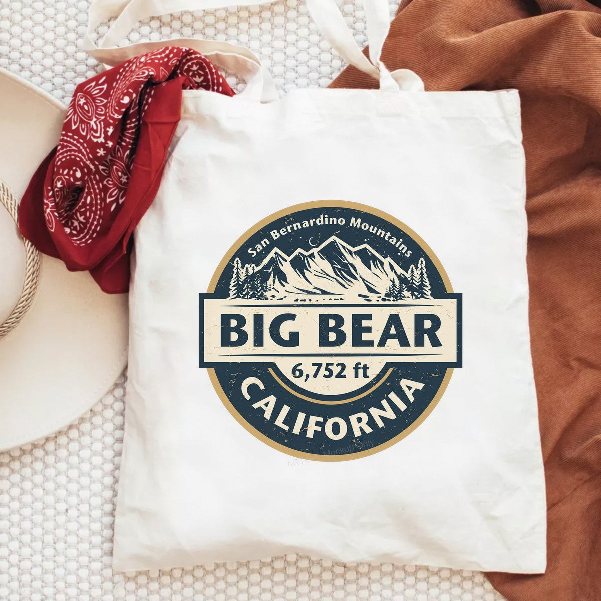 DTF Transfer Big Bear California Mountain Badge Vintage Outdoor Graphic for T Shirts Hoodies and Camping Apparel - 6
