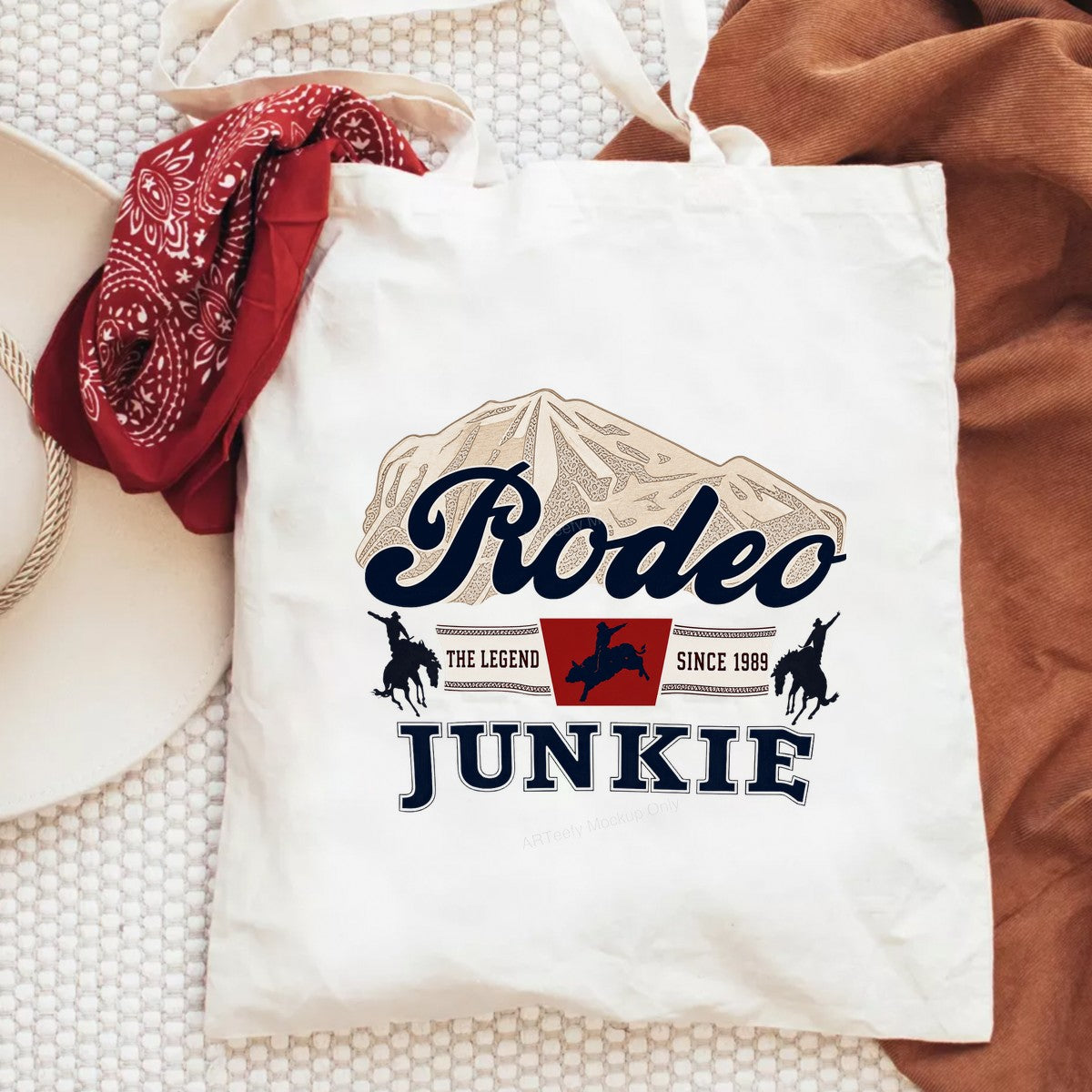 Western Heat Transfer Rodeo Junkie The Legend Since 1989 Cowboy Graphic for T Shirts Hoodies and Rodeo Apparel - 6