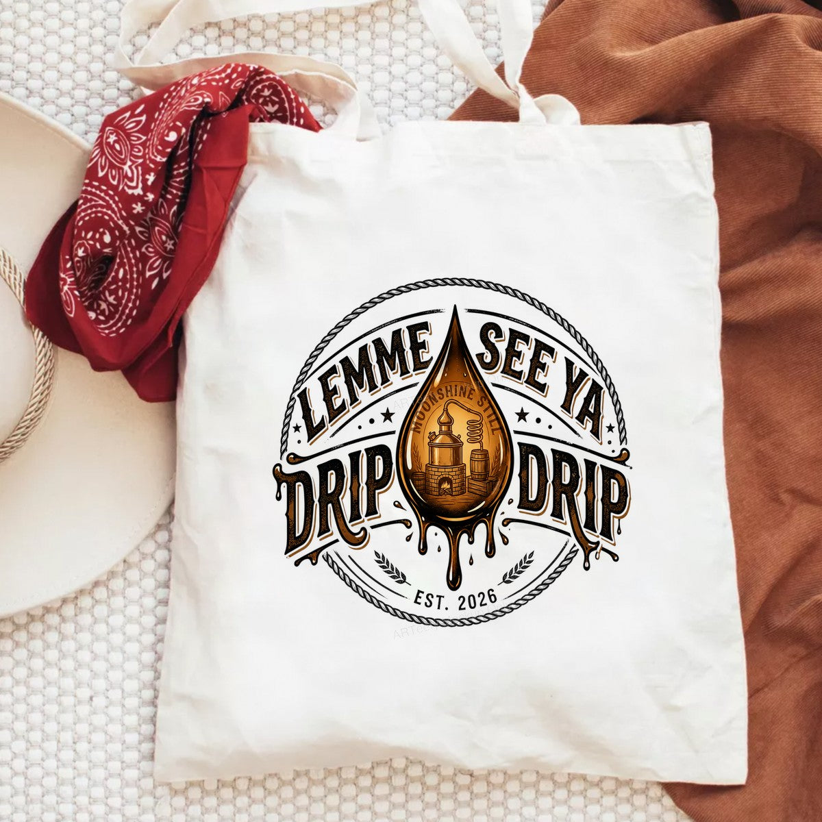 DTF Heat Transfer Lemme See Ya Drip Drip Moonshine Still Drop Graphic for T Shirts Hoodies and Bar Apparel - 6