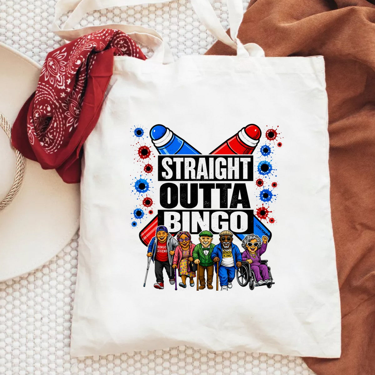 Funny Graphic Transfer Straight Outta Bingo Senior Cartoon Design for T Shirts Hoodies and Gifts - 6