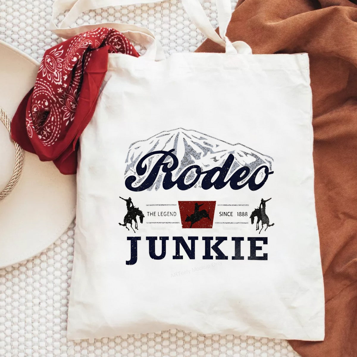 Western Heat Transfer Rodeo Junkie The Legend Since 1888 Vintage Cowboy Graphic for T Shirts Hoodies and Tote Bags - 6