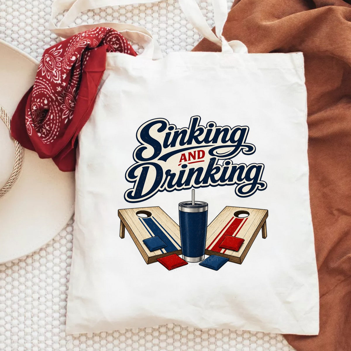 Funny Graphic Transfer Sinking and Drinking Cornhole and Tumbler Retro Style for T Shirts Hoodies and Party Apparel - 6
