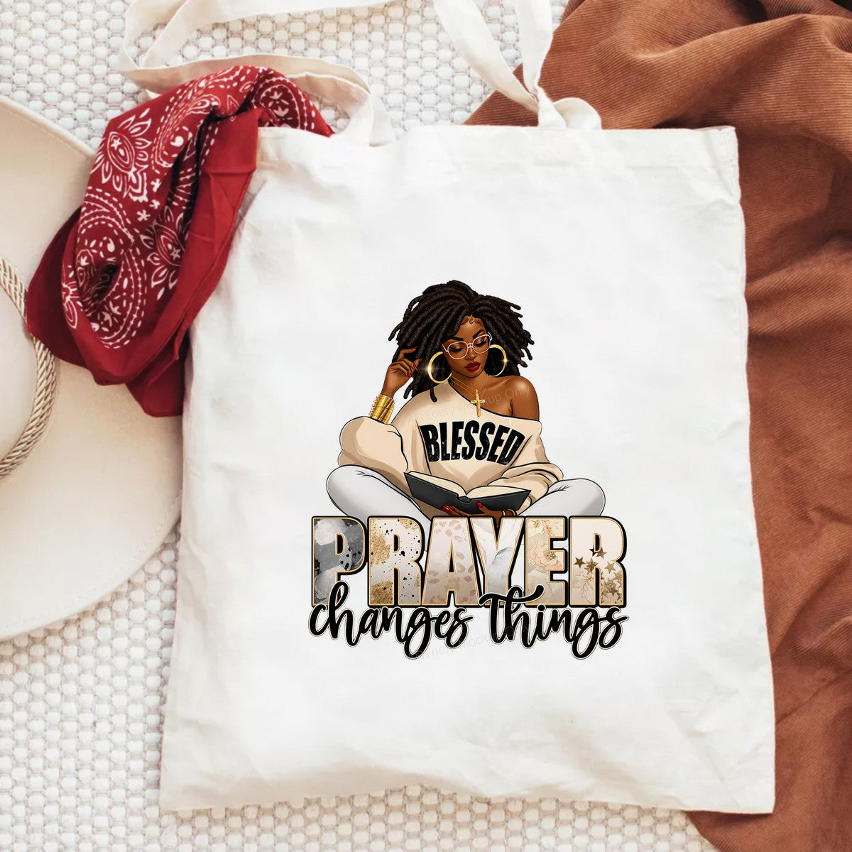 Christian Heat Transfer Prayer Changes Things Blessed Woman Graphic for T Shirts Hoodies and Tote Bags - 6
