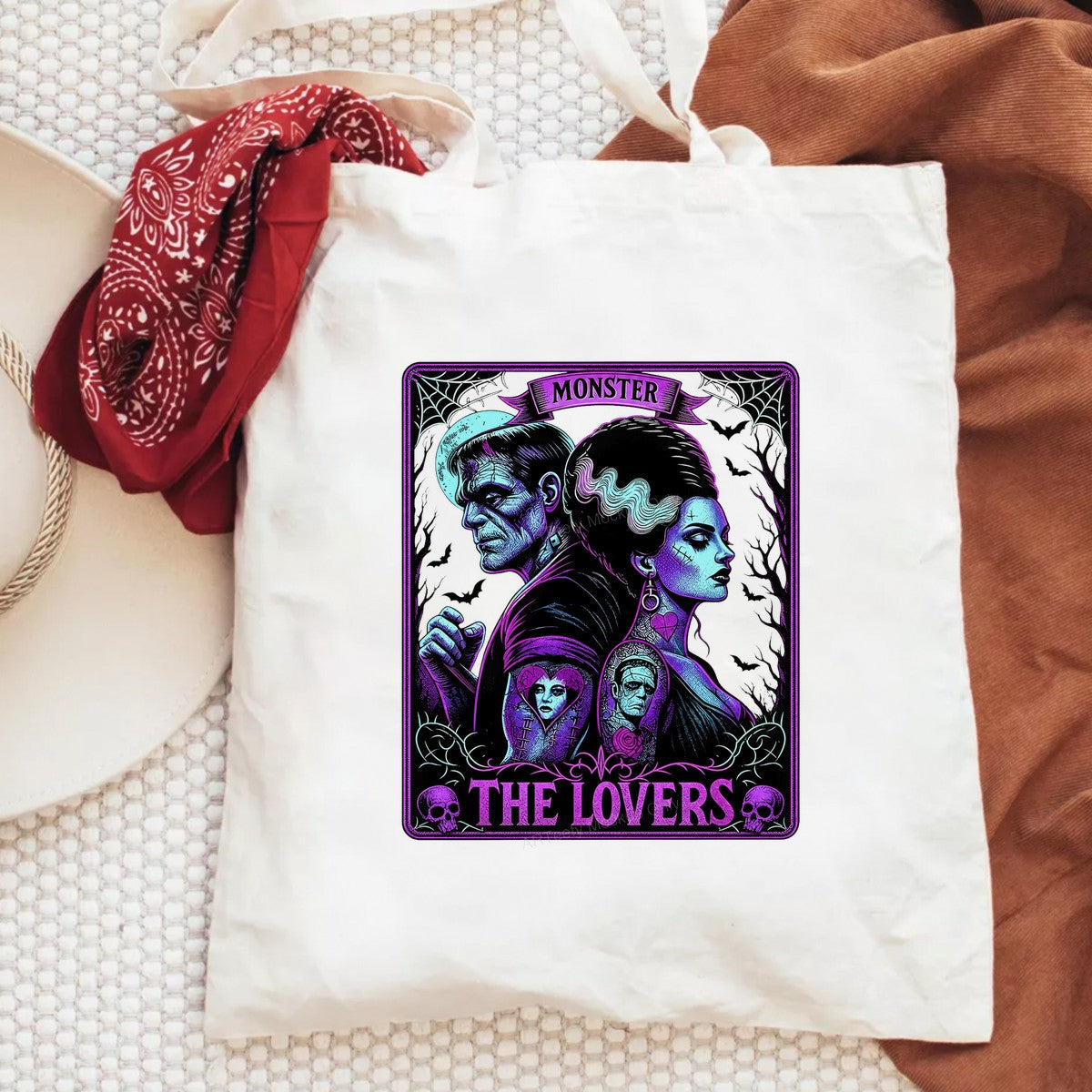 DTF Heat Transfer Monster The Lovers Gothic Horror Couple Graphic for T Shirts Hoodies and Halloween Apparel - 6