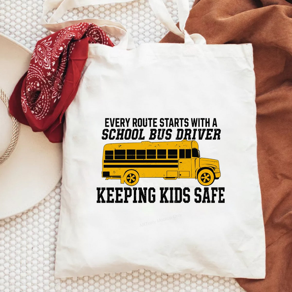 DTF Transfer School Bus Driver Keeping s Safe Quote Yellow Bus Graphic for T Shirts Hoodies and Tote Bags - 6