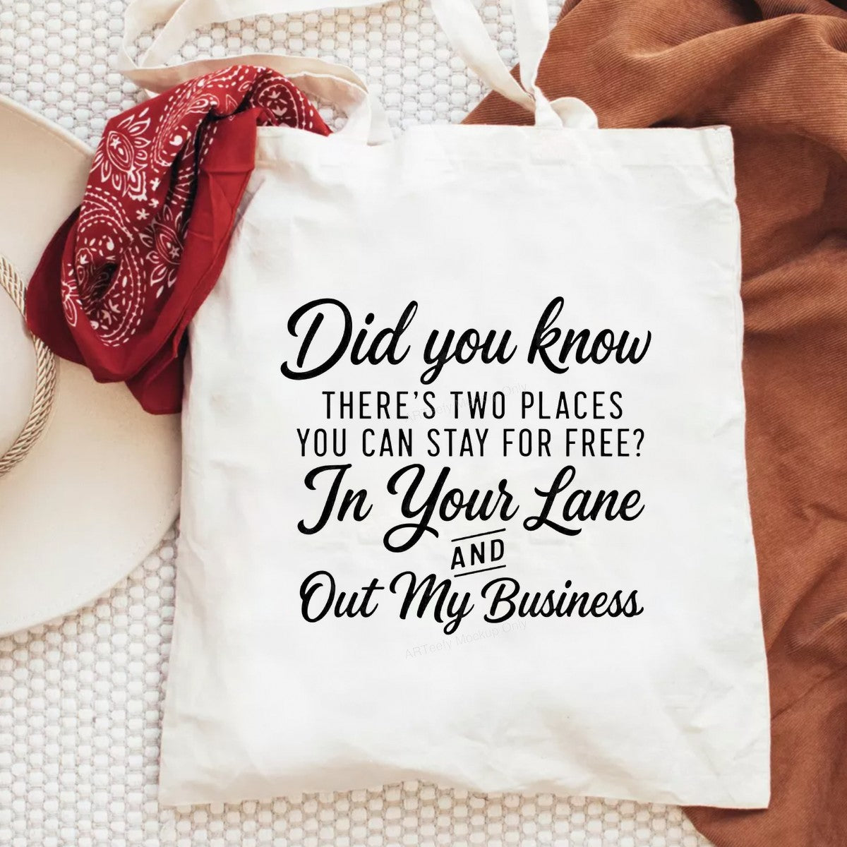 Funny Graphic Transfer In Your Lane Out My Business Sass Quote Script Design for T Shirts Hoodies and Tote Bags - 6