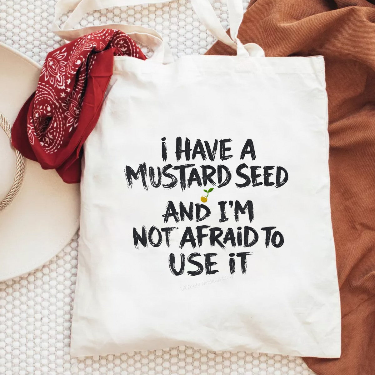 Christian Heat Transfer I Have a Mustard Seed Quote Brush Lettering Design for T Shirts Hoodies and Tote Bags - 6
