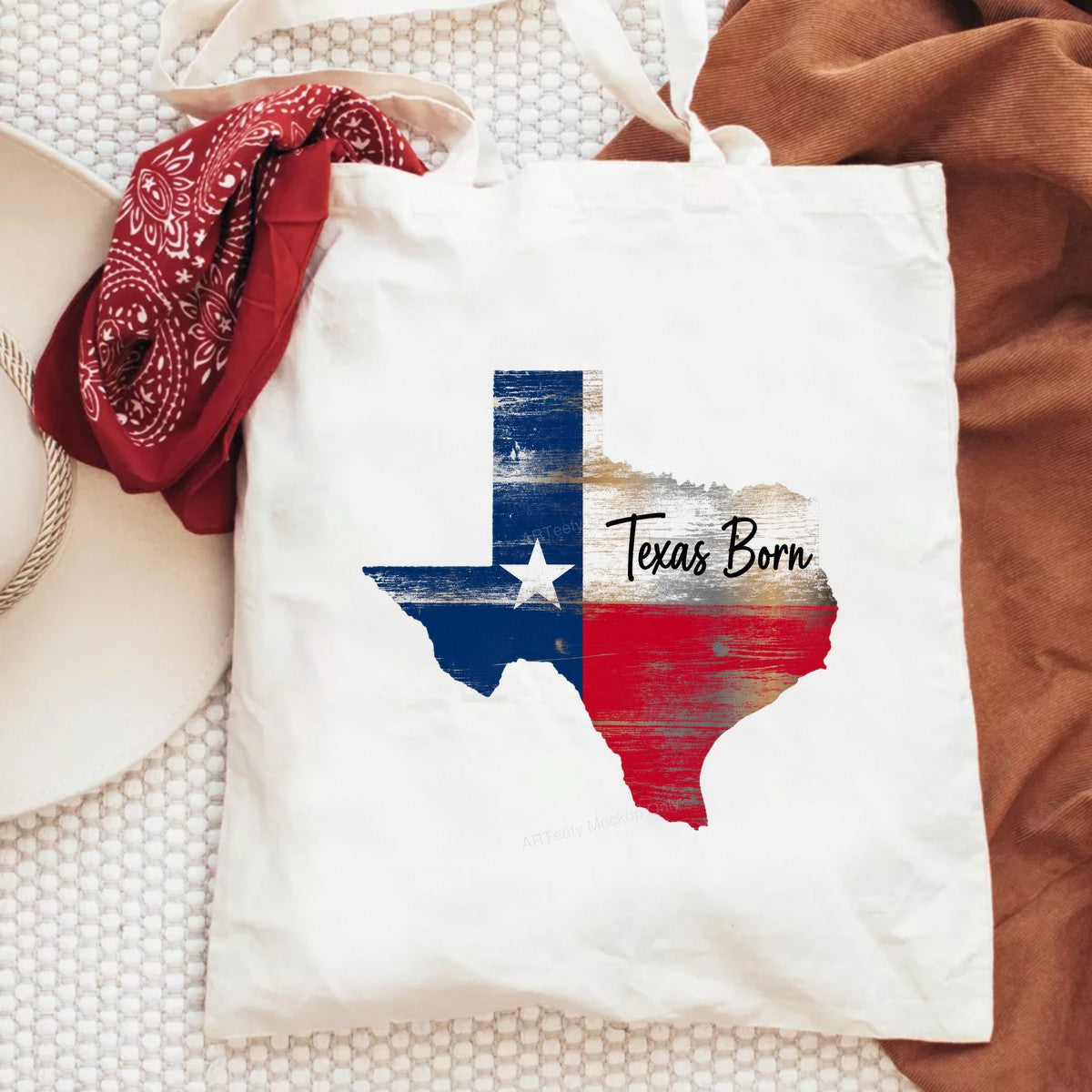 DTF Heat Transfer Texas Born State Flag Rustic Graphic for T Shirts Hoodies and Tote Bags - 6