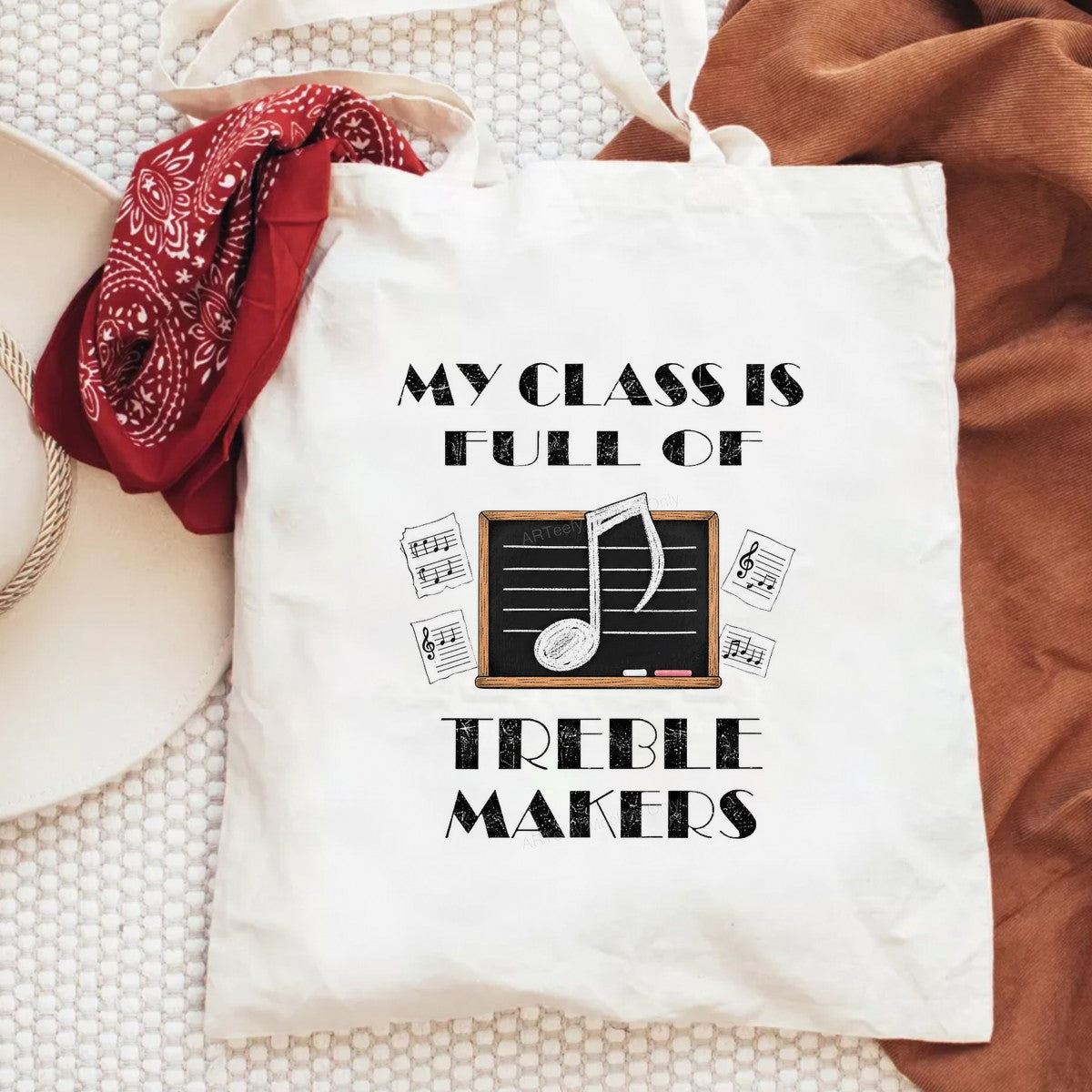 Funny Graphic Transfer My Class Is Full Of Treble Makers Chalkboard Music Note Design for Teacher Shirts and Music Classroom Gifts - 6