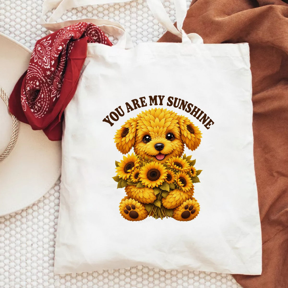 DTF Transfer You Are My Sunshine Sunflower Puppy Graphic for T Shirts Hoodies and Tote Bags - 6