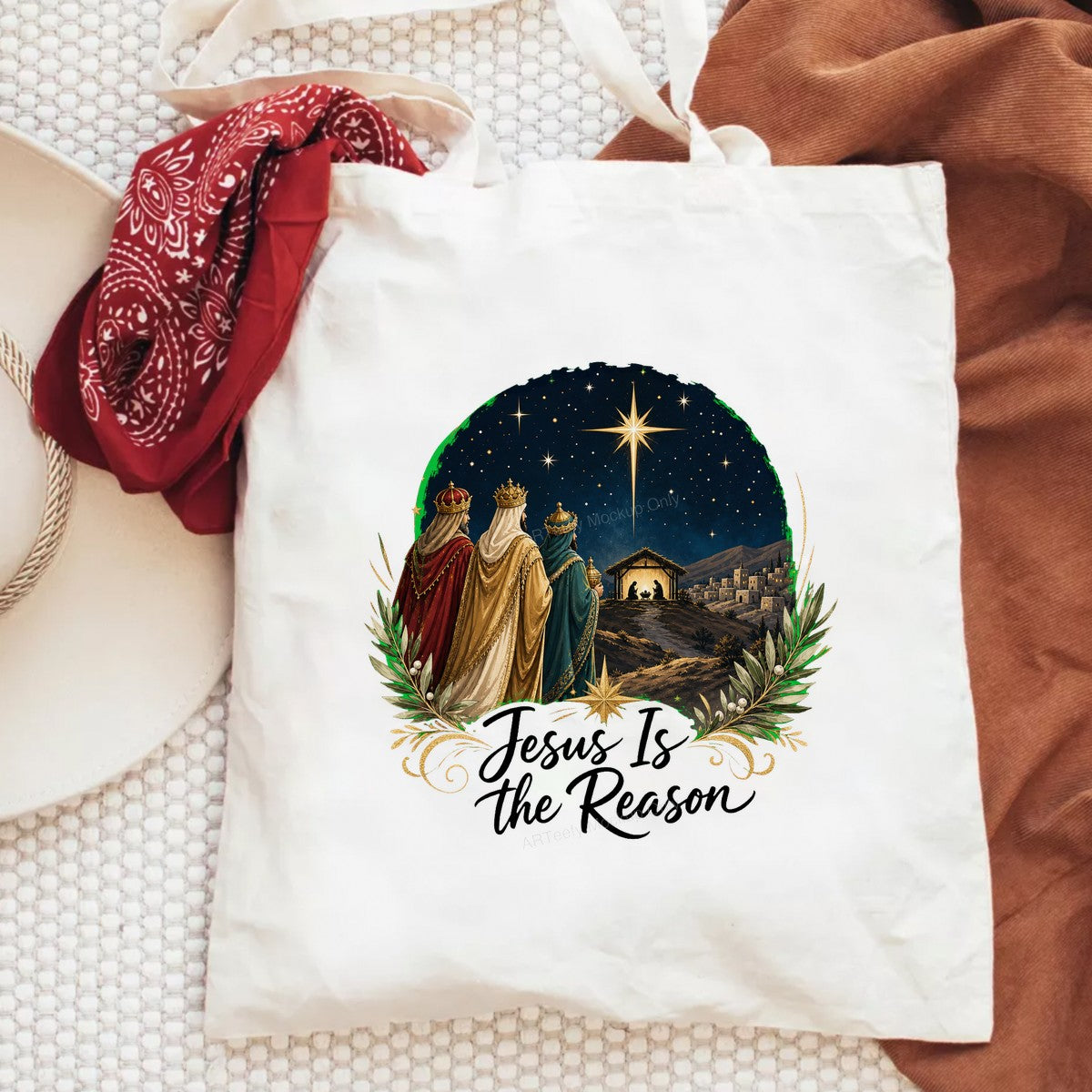 Christian Heat Transfer Jesus Is the Reason Nativity and Wise Men Graphic for Christmas Shirts and Hoodies - 6