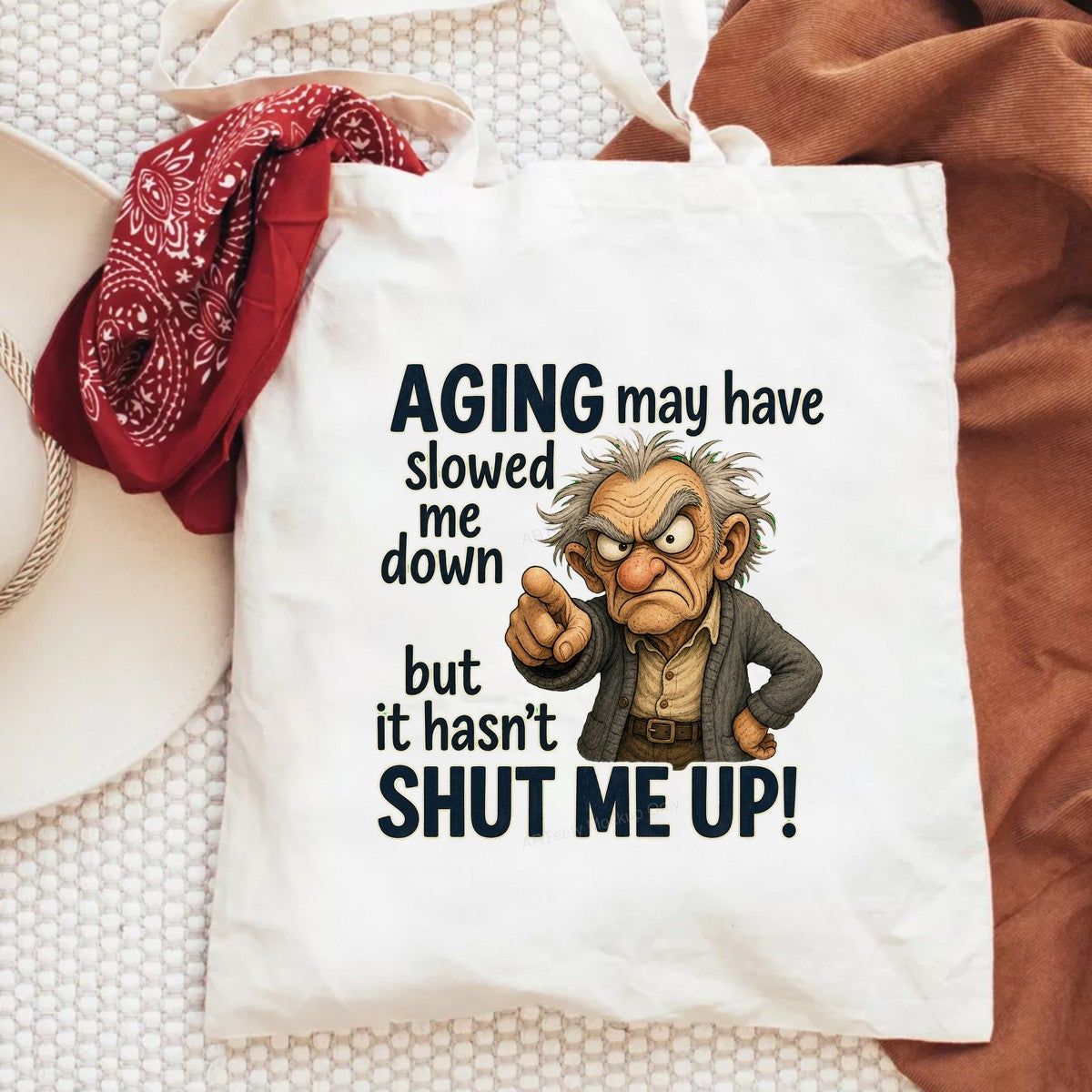 Funny Graphic Transfer Grumpy Old Man Aging Quote Cartoon Design for T Shirts Hoodies and Gifts - 6