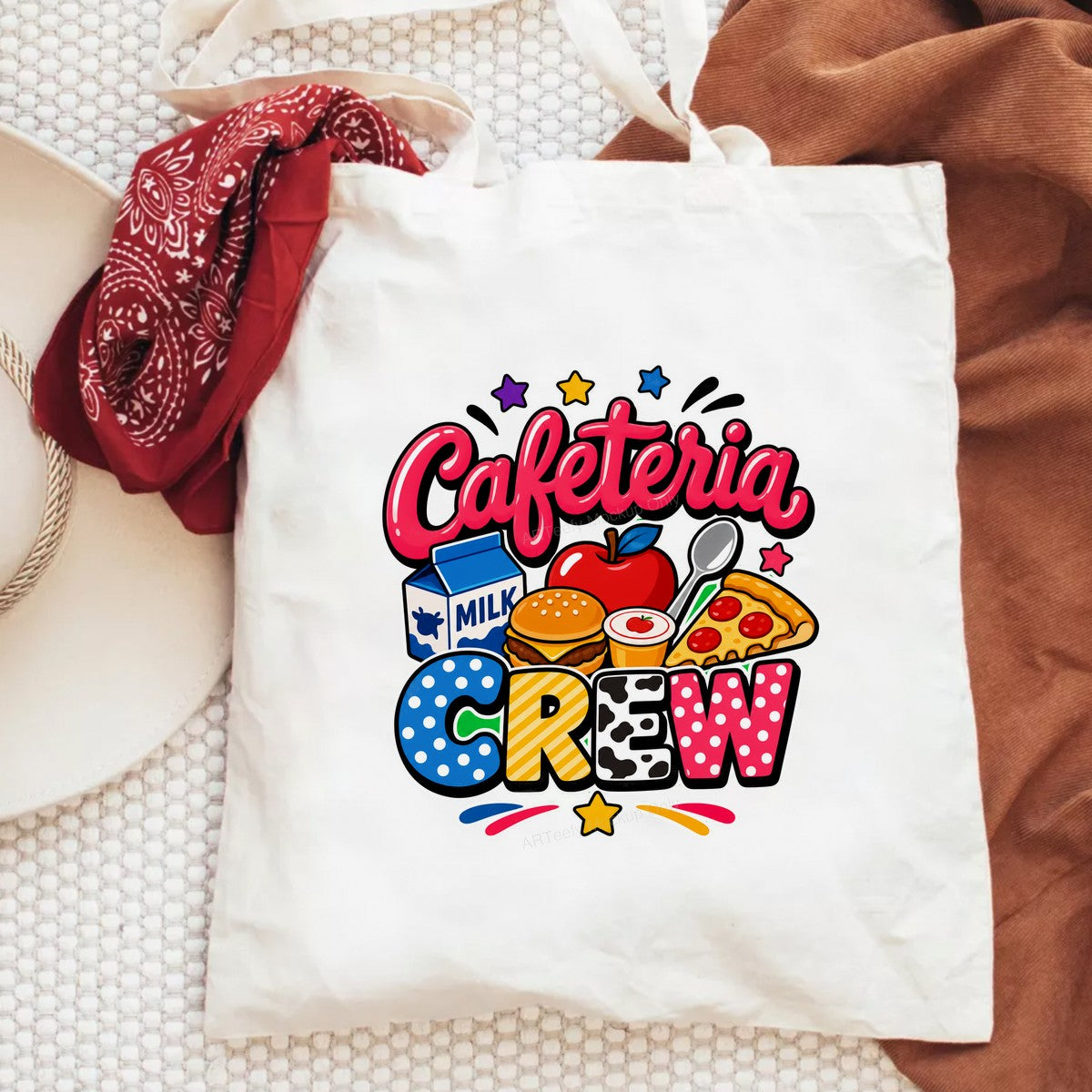 DTF Transfer Cafeteria Crew Lunch Food Cartoon Graphic for T Shirts Hoodies and Lunch Staff Apparel - 6