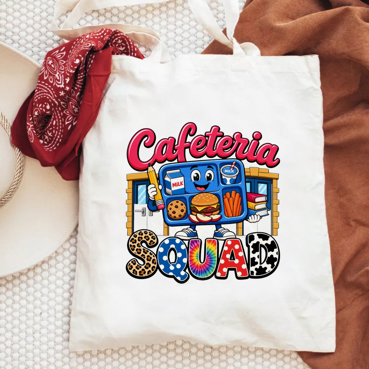DTF Transfer Cafeteria Squad Lunch Tray Cartoon Graphic for T Shirts Hoodies and Tote Bags - 6