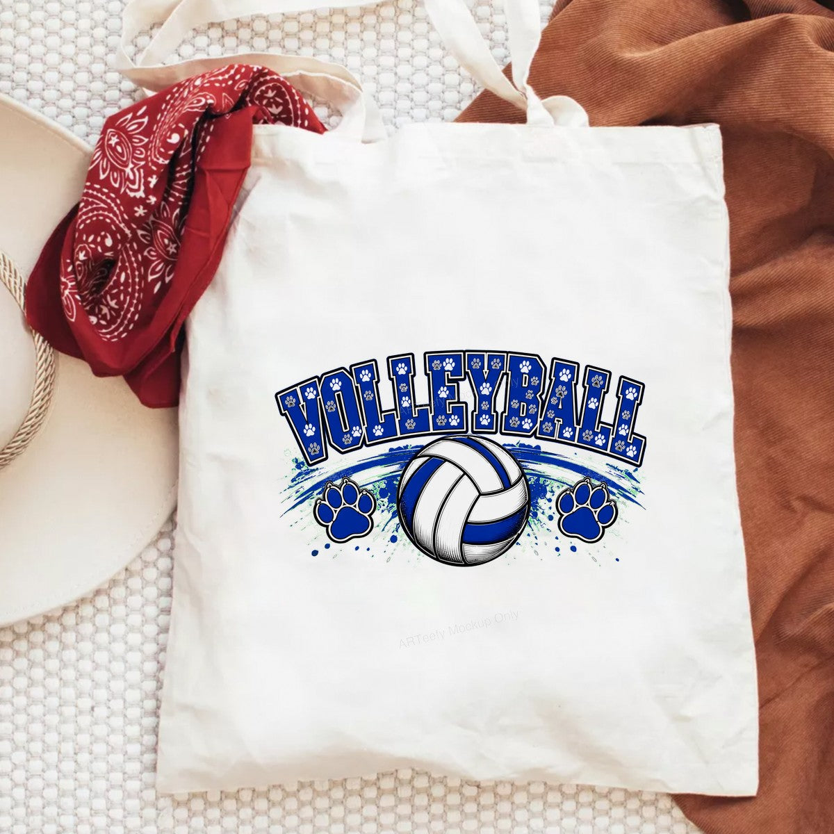 DTF Heat Transfer Volleyball Paw Print Team Graphic for T Shirts Hoodies and Sports Fan Apparel - 6