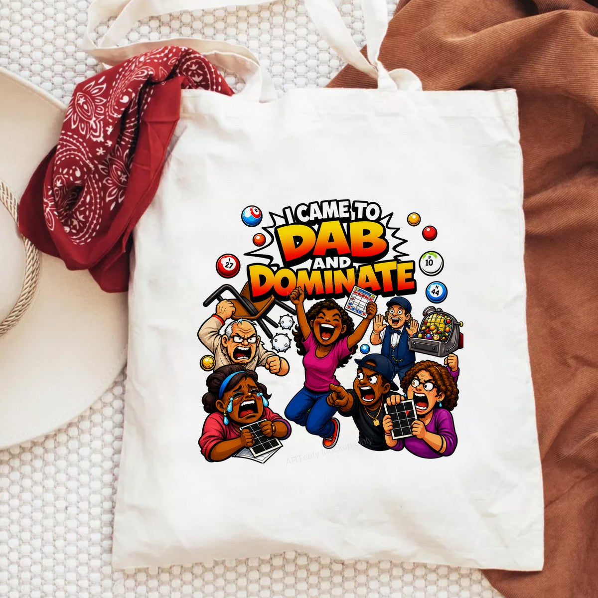 Funny Graphic Transfer I Came To Dab And Dominate Bingo Cartoon Design for T Shirts Hoodies and Tote Bags - 6