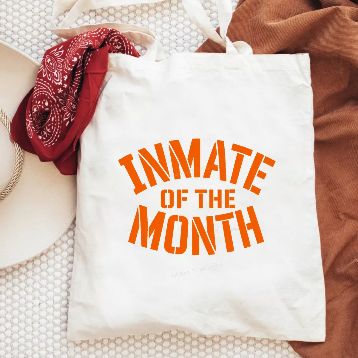 Funny Graphic Transfer Inmate of the Month Bold Orange Jail Quote for T Shirts Hoodies and Gifts - 6